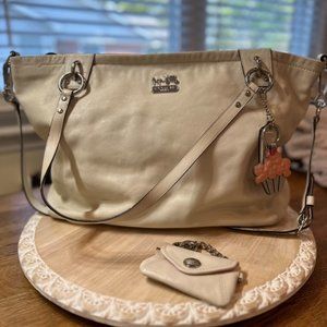 Coach White Leather Purse